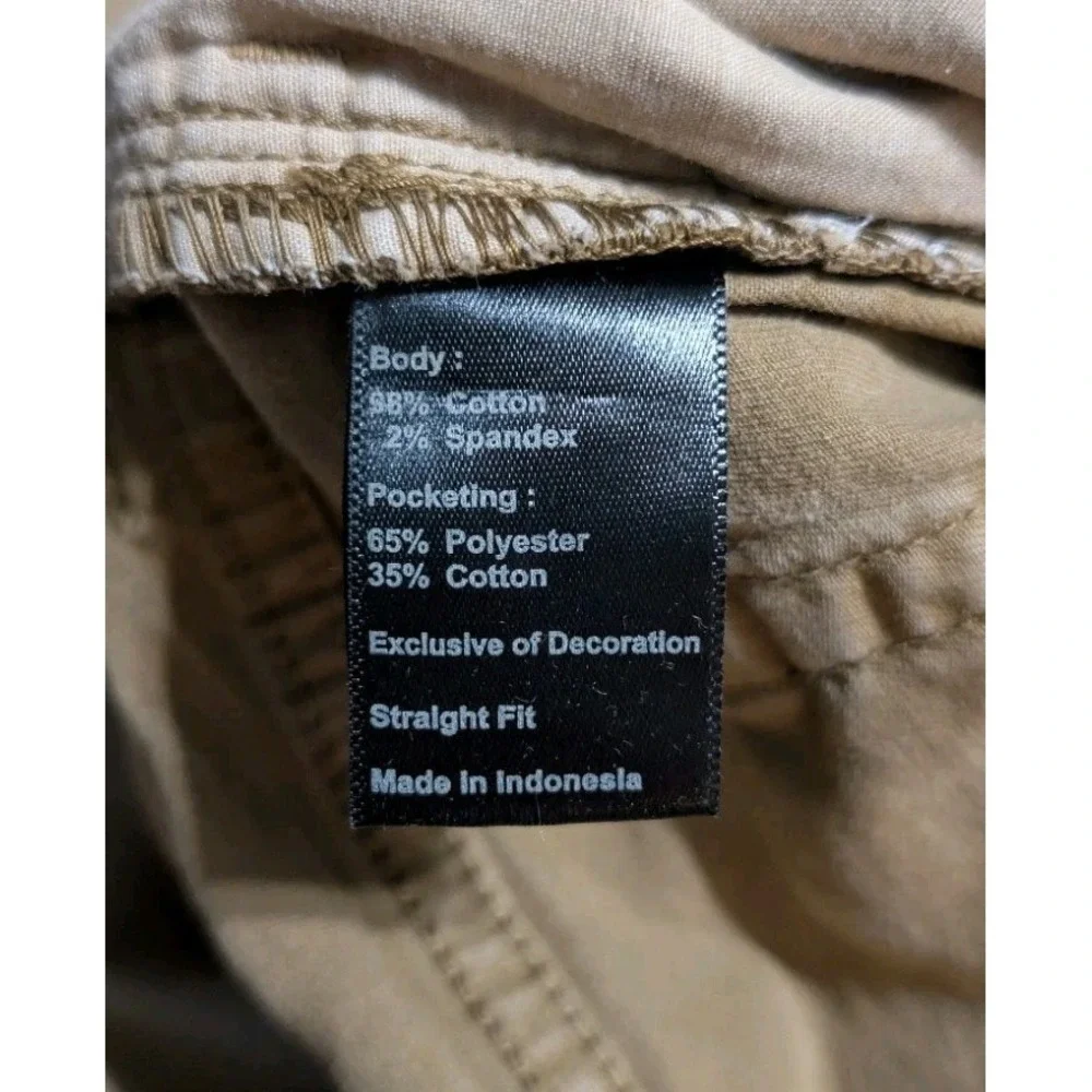 Flint and Tinder Straight Fit Pants Mens 34x32 Khaki Stretch Chino Casual